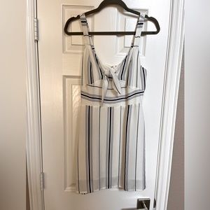 JOA navy striped mini dress